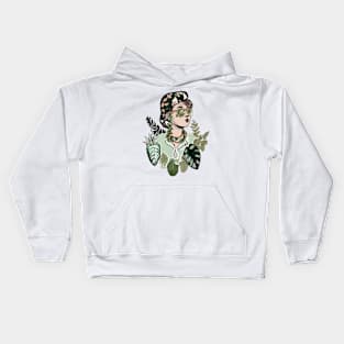 Monstera Plant Lady Kids Hoodie